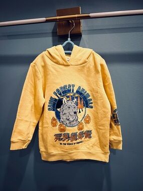 Boys Yellow Pullover Hoodie